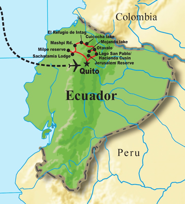 Cloud Forest Ecuador Map